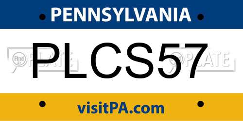 PLCS57 Pennsylvania License Plate
