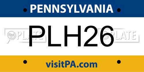 PLH26 Pennsylvania License Plate