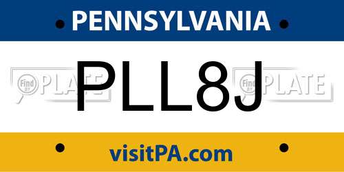 PLL8J Pennsylvania License Plate