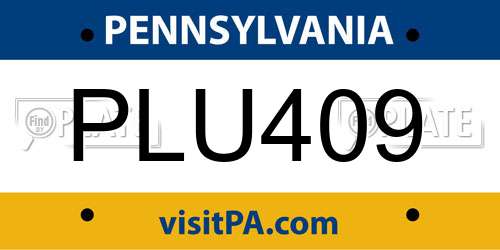 PLU409 Pennsylvania License Plate