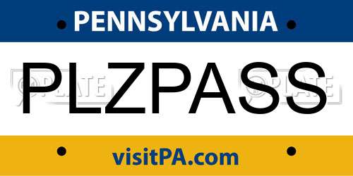 PLZPASS Pennsylvania License Plate