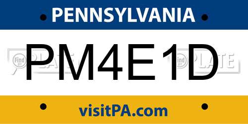 PM4E1D Pennsylvania License Plate