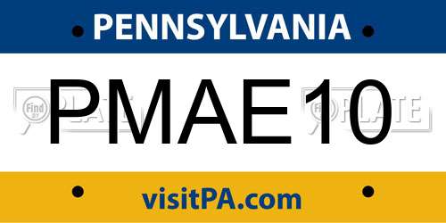 PMAE10 Pennsylvania License Plate