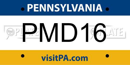PMD16 Pennsylvania License Plate