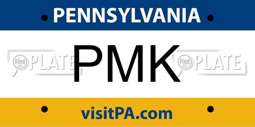 PMK Pennsylvania License Plate