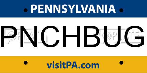 PNCHBUG Pennsylvania License Plate