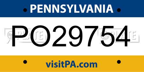 PO29754 Pennsylvania License Plate