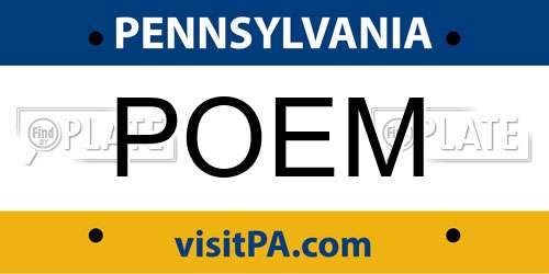POEM Pennsylvania License Plate