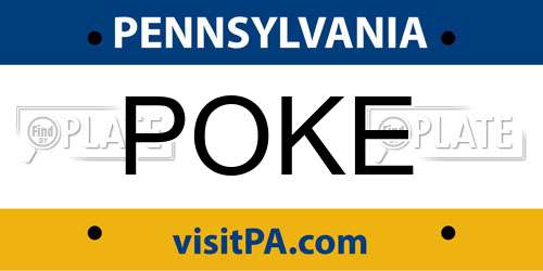 POKE Pennsylvania License Plate