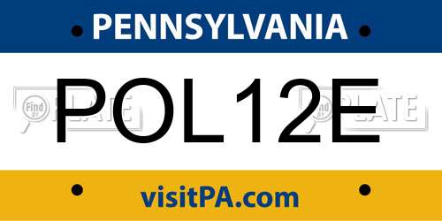 POL12E Pennsylvania License Plate