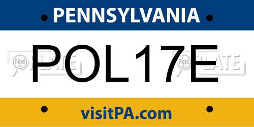 POL17E Pennsylvania License Plate