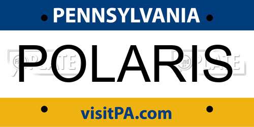 POLARIS Pennsylvania License Plate