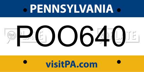 POO640 Pennsylvania License Plate