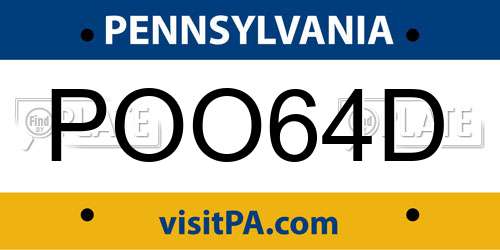 POO64D Pennsylvania License Plate