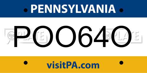 POO64O Pennsylvania License Plate