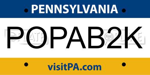 POPAB2K Pennsylvania License Plate