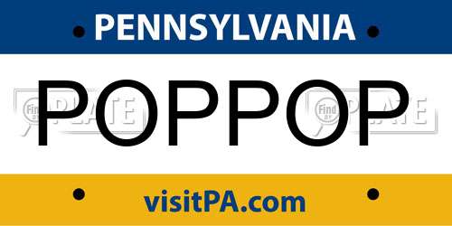 POPPOP Pennsylvania License Plate