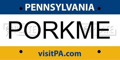 PORKME Pennsylvania License Plate