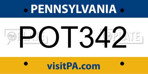 POT342 Pennsylvania License Plate