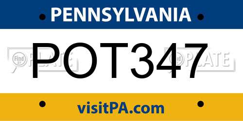 POT347 Pennsylvania License Plate