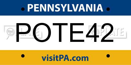 POTE42 Pennsylvania License Plate
