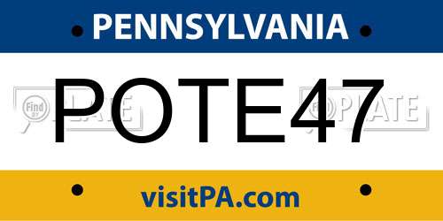 POTE47 Pennsylvania License Plate
