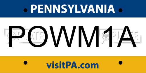 POWM1A Pennsylvania License Plate