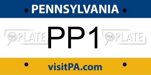 PP1 Pennsylvania License Plate