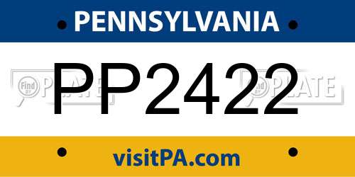 PP2422 Pennsylvania License Plate