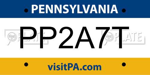 PP2A7T Pennsylvania License Plate