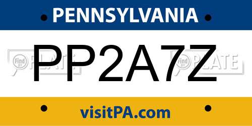 PP2A7Z Pennsylvania License Plate