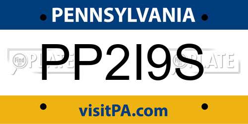 PP2I9S Pennsylvania License Plate