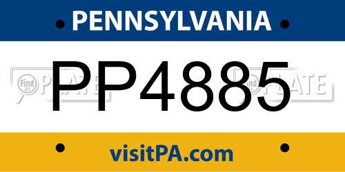 PP4885 Pennsylvania License Plate