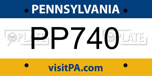 PP740 Pennsylvania License Plate