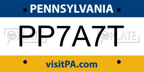 PP7A7T Pennsylvania License Plate