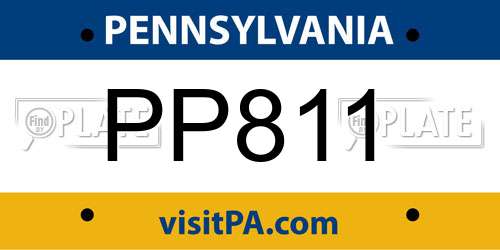 PP811 Pennsylvania License Plate