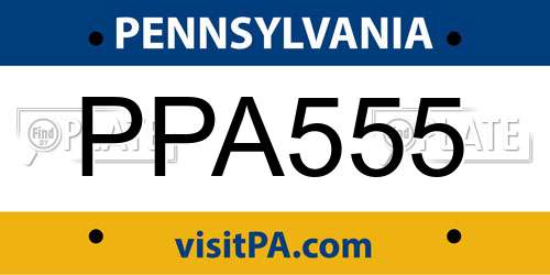 PPA555 Pennsylvania License Plate