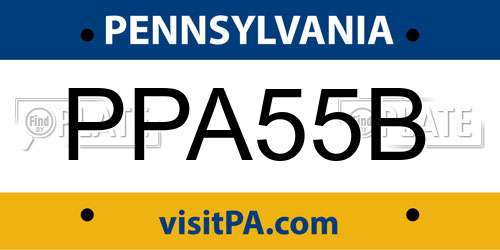 PPA55B Pennsylvania License Plate