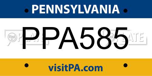 PPA585 Pennsylvania License Plate