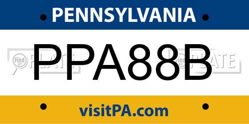 PPA88B Pennsylvania License Plate