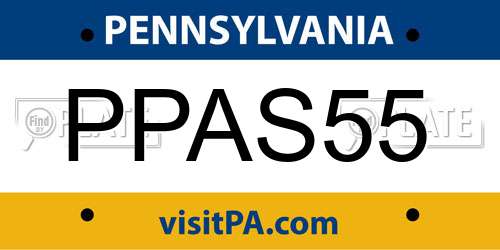 PPAS55 Pennsylvania License Plate