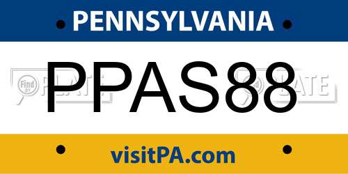 PPAS88 Pennsylvania License Plate
