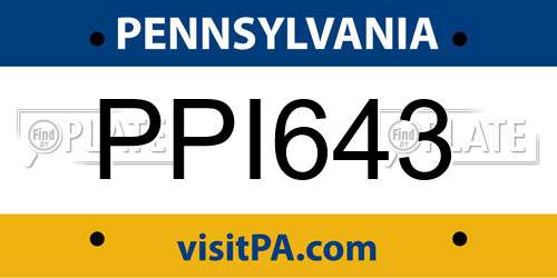 PPI643 Pennsylvania License Plate