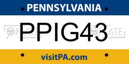 PPIG43 Pennsylvania License Plate