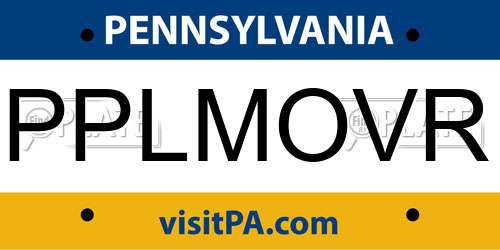 PPLMOVR Pennsylvania License Plate