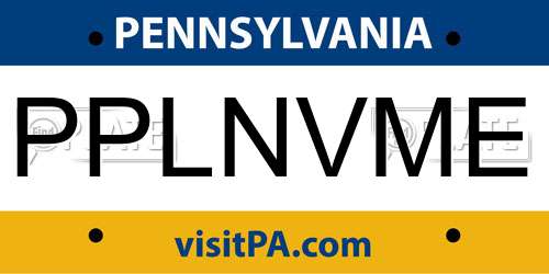 PPLNVME Pennsylvania License Plate
