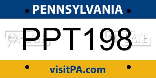 PPT198 Pennsylvania License Plate