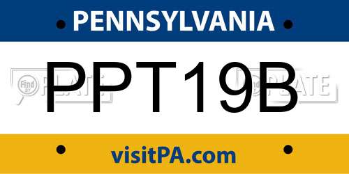 PPT19B Pennsylvania License Plate