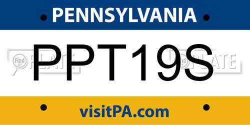 PPT19S Pennsylvania License Plate