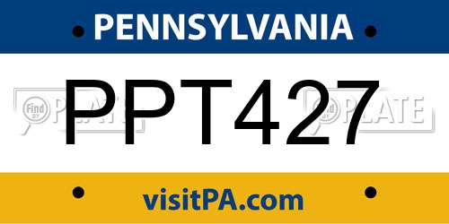 PPT427 Pennsylvania License Plate
